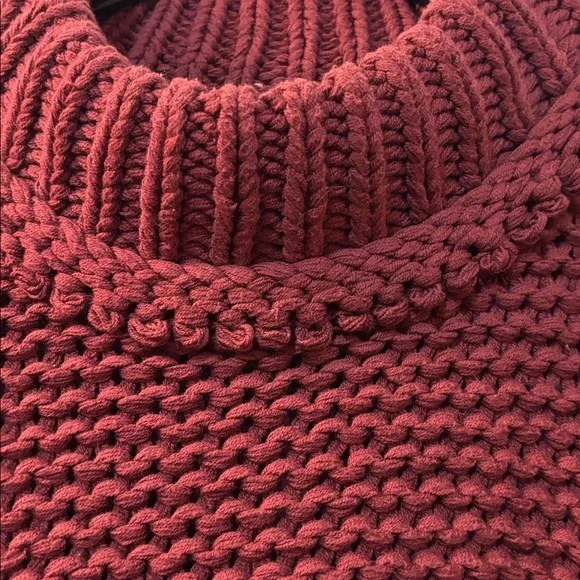 Free People Deep Red Mockneck Sweater - Picture 3 of 8